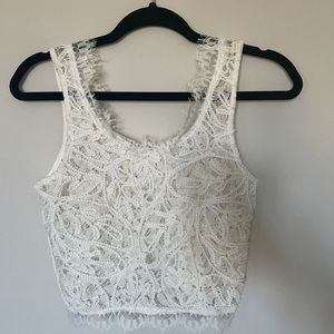 Off white lace crop top
